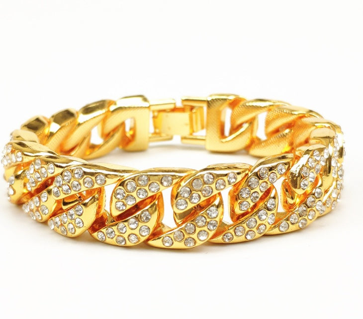 LYON CITY FULL DIAMOND CUBAN LINK BRACELET FOR MEN