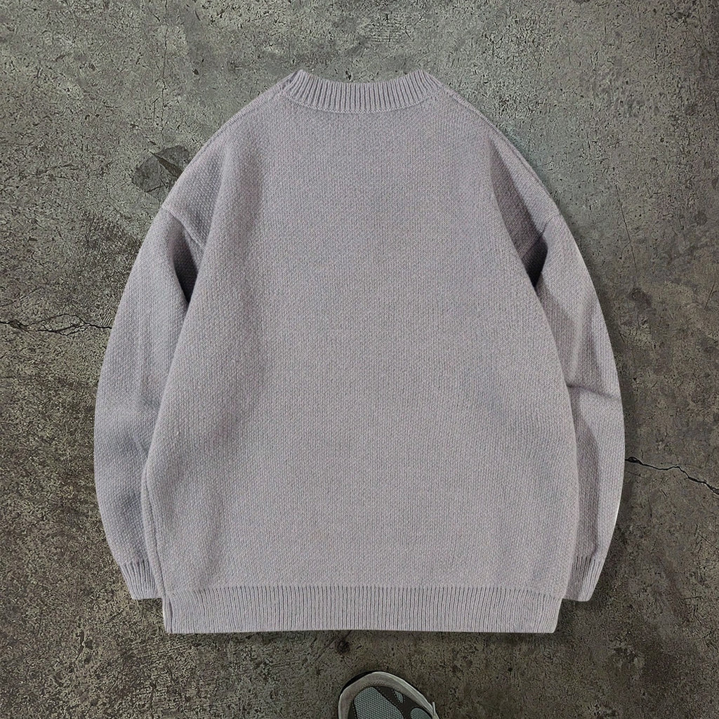 MEN’S LOOSE FIT GEOMETRIC KNIT SWEATER – WARM, STYLISH & VERSATILE